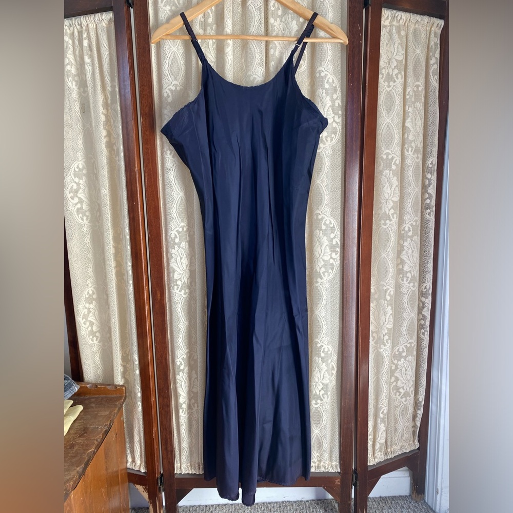 Vintage Navy Blue Slip Dress